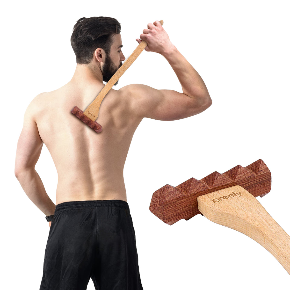 iGreely Back Scratcher for Men and Women, 15.7'' Oversized Body Scratcher with Curved Handle | Perfect for Back, Head, Body | Back Massager | Great Present Idea
