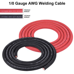 iGreely Battery Welding Pure Copper Ultra Flexible Cable + 5pcs of 5/16" & 5pcs 3/8" Copper Cable Lugs Terminal Connectors with Heat Shrink Tubing