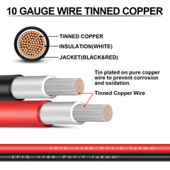 iGreely 10AWG MC4 Solar Panel Extension Cable with Solar Panel Female and Male Connector Solar Panel Adapter