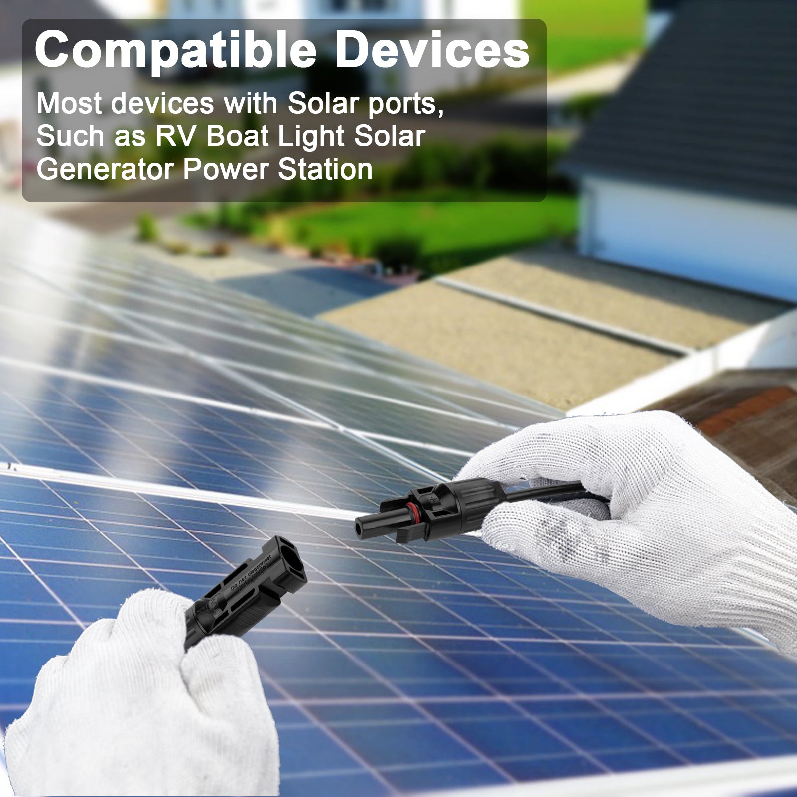 Solar Panel MC4 Extension Cable with Female and Male Connector Solar Panel Wire Adapter