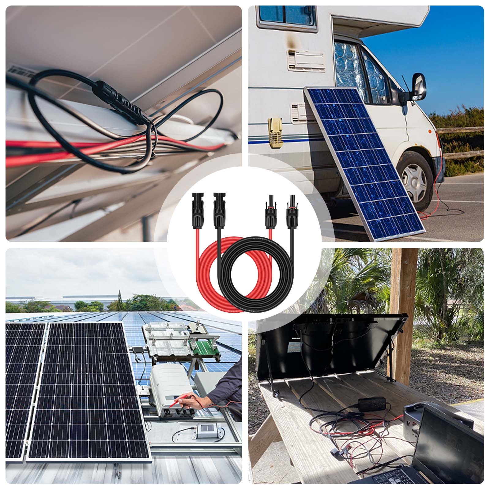 iGreely 10AWG MC4 Solar Panel Extension Cable with Solar Panel Female and Male Connector Solar Panel Adapter