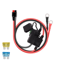 iGreely Dual Positive/Negative ATC Style Fuse Holder 10AWG Wire with Ring Terminals and 45A Connectors for Automotive