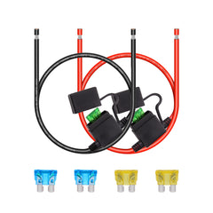 10 Gauge Fuse Holder - 10 AWG Inline Heavy Duty Wire Fuse Holder with 30 AMP ATC/ATO Blade Fuses for Automotive Car Motorcycle Marine RV