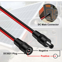 14AWG 12V DC Extension Cable DC 2.1mm x 5.5mm 5521 Power Supply Adapter Flat Extender Cord,Female to Male Wire for CCTV Security Camera,IP Network Camera,DVRs and More Devices