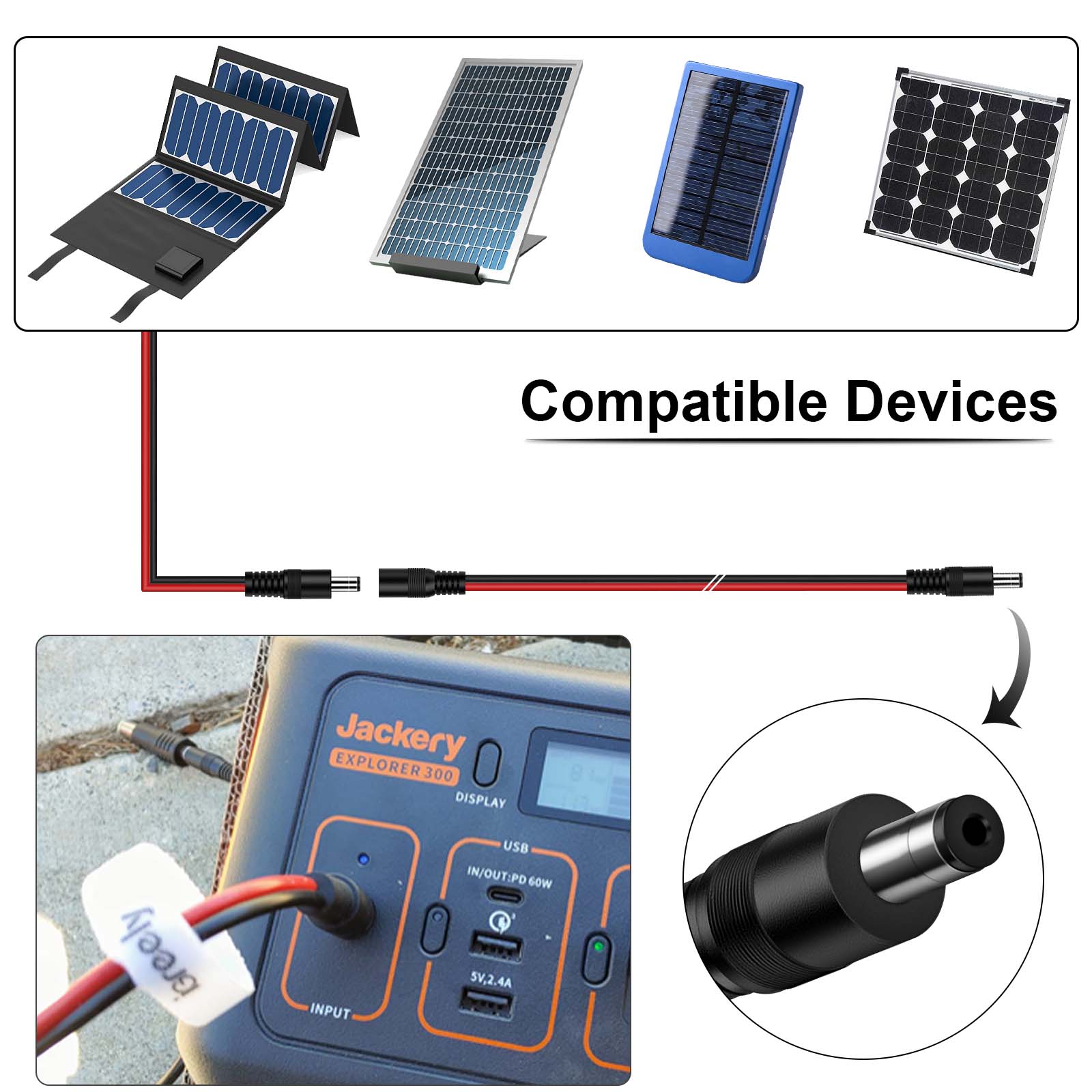 14AWG 12V DC Extension Cable DC 2.1mm x 5.5mm 5521 Power Supply Adapter Flat Extender Cord,Female to Male Wire for CCTV Security Camera,IP Network Camera,DVRs and More Devices