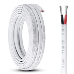 Marine Wire Duplex Marine Grade Wire, Tinned Copper Wire Stranded PVC Electrical Wire, Waterproof Corrosion Resistant 2 Core Insulated Wire for Boat Automotive Marine Solar RV