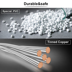 Marine Wire Duplex Marine Grade Wire, Tinned Copper Wire Stranded PVC Electrical Wire, Waterproof Corrosion Resistant 2 Core Insulated Wire for Boat Automotive Marine Solar RV
