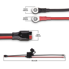 iGreely Dual Positive/Negative ATC Style Fuse Holder 10AWG Wire with Ring Terminals and 45A Connectors for Automotive