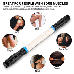 iGreely Premium Muscle Roller The Ultimate Massage Roller Stick 17 Inches Recommended by Physical Therapists Promotes Recovery Fast Relief for Cramps Soreness Tight Muscles