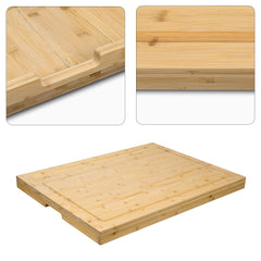 Bamboo Cutting Boards for Kitchen, Extra Large Wood Cutting Board with Deep Juice Groove and Handle, Stove Top Cover for Electric Stove, Heavy Duty Stovetop Cover, 30" x 22"