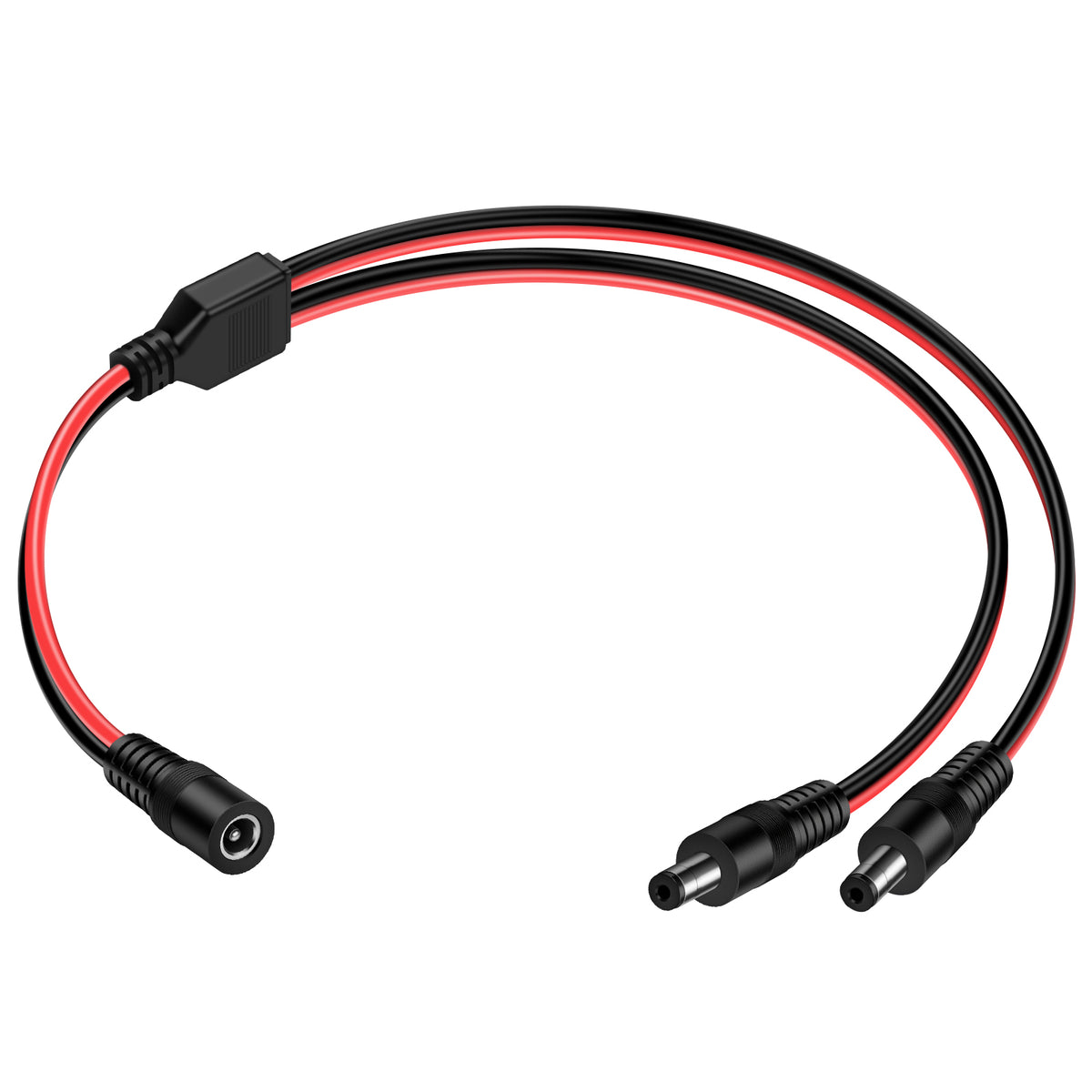 DC Power 5.5mm x 2.1mm DC Power Supply Splitter Cord for Surveillance Camera Cable for CCTV Security Camera,LED Strip Light 14AWG 1.5Ft/45cm