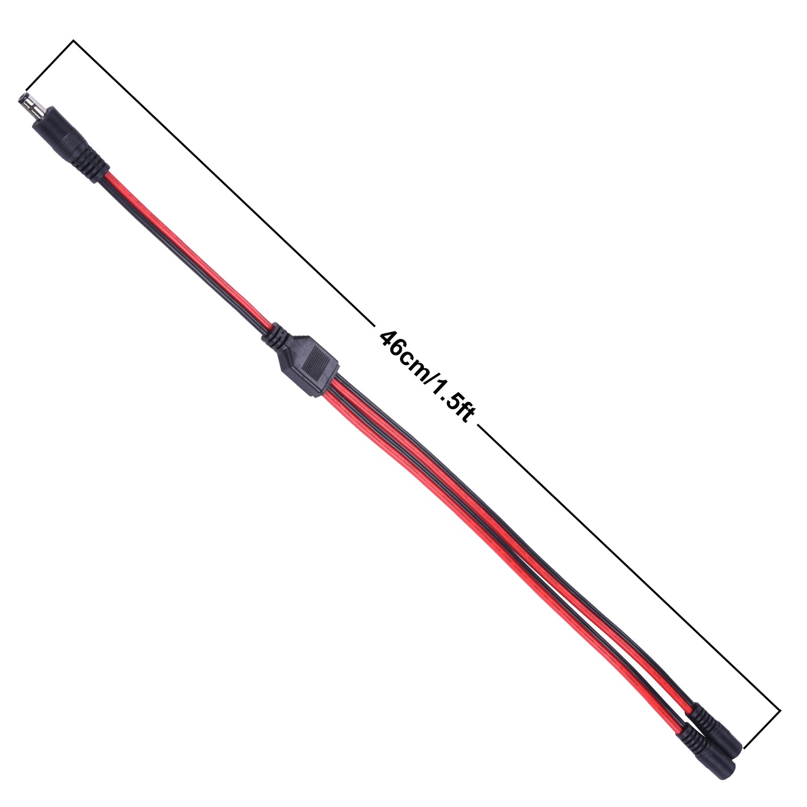 DC Power 5.5mm x 2.1mm DC Power Supply Splitter Cord for Surveillance Camera Cable for CCTV Security Camera,LED Strip Light 14AWG 1.5Ft/45cm