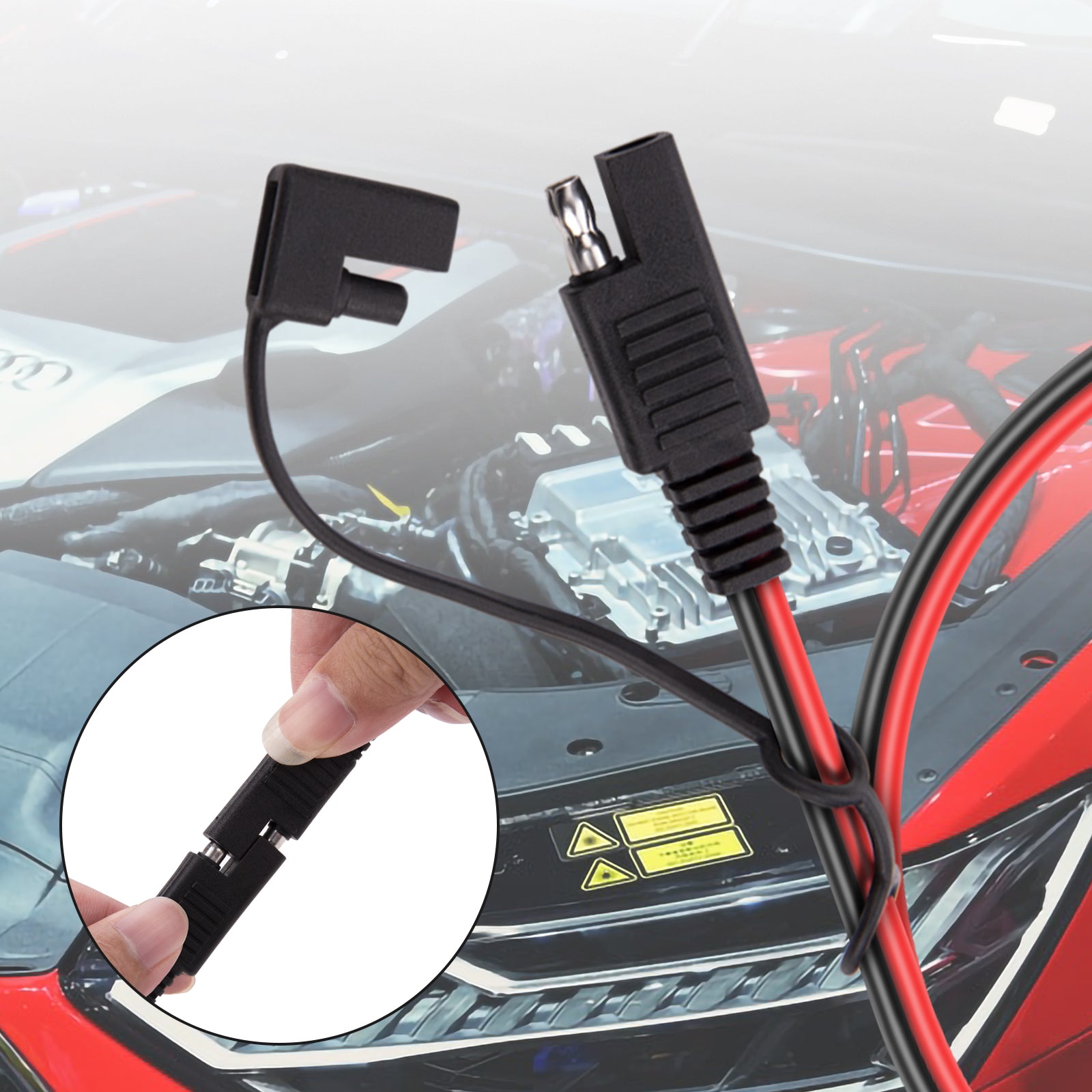 iGreely SAE Extension Cable 16 Gauge 30Ft 9M SAE to SAE Extension Cable Quick Disconnect Wire Harness 16AWG SAE Connector SAE Plug for Automotive RV Motorcycle Solar Panel Cars Tractor 9M