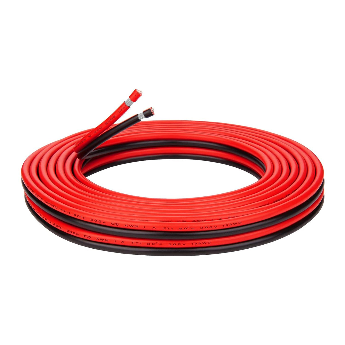 10 Gauge Wire - iGreely 10/2 Gauge Tinned Copper Low Voltage Wire Electrical Wire Cable for Solar Panel Car Audio Automotive Trailer Marine Harness Wiring 10AWG