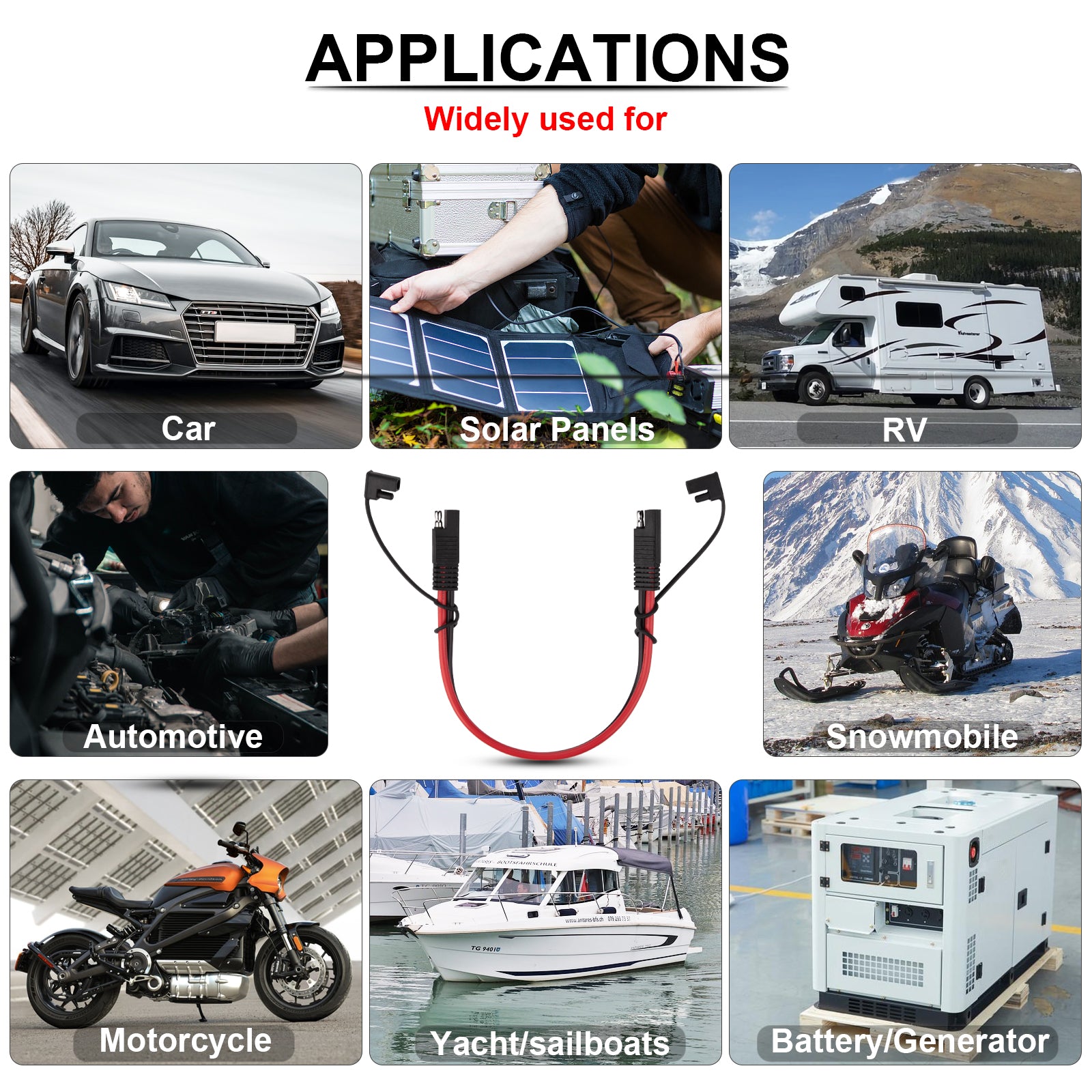 iGreely SAE Extension Cable 10AWG SAE to SAE Quick Disconnect Wire Harness SAE Connector Solar Panel Extension Cable for Trolling Motor Automotive RV Battery Motorcycle Cars Tractor 10 Gauge