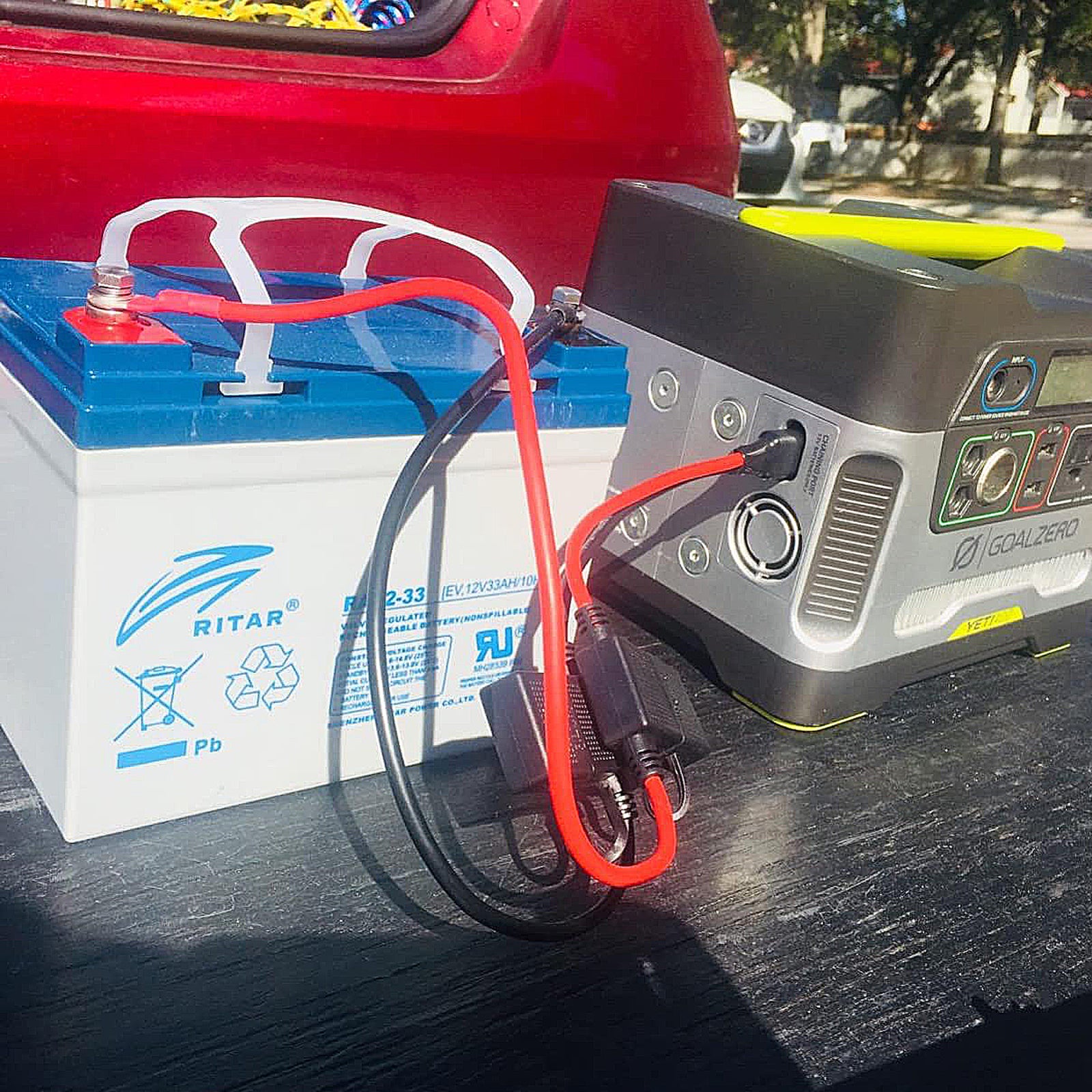iGreely Dual Positive/Negative ATC Style Fuse Holder 10AWG Wire with Ring Terminals and 45A Connectors for Automotive