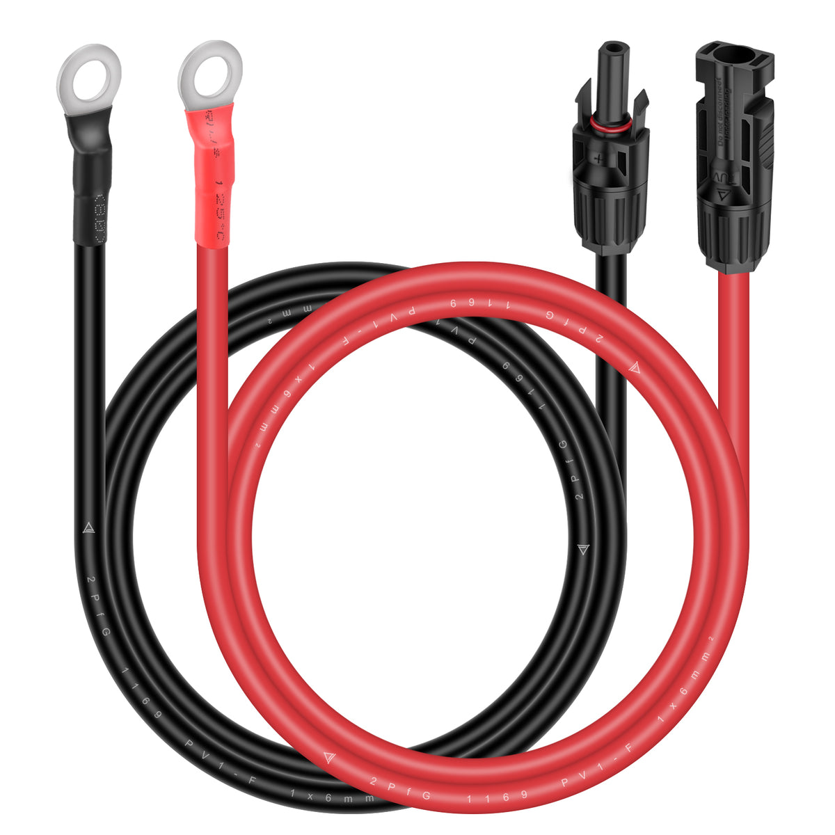 iGreely 10 Gauge Wire Solar to O Ring Cable Solar Panel Adapter Kit Cable Connetor for RV Solar Charge Controller Solar Generator Inverter Battery Pack Charger 10AWG