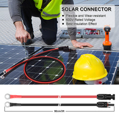 iGreely 10 Gauge Wire Solar to O Ring Cable Solar Panel Adapter Kit Cable Connetor for RV Solar Charge Controller Solar Generator Inverter Battery Pack Charger 10AWG