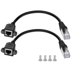 iGreely Ethernet Extender 2Pack RJ45 Male to Female Screw Panel Mount Cat6/Cat5e/Cat5 Ethernet LAN Network Extension Cable