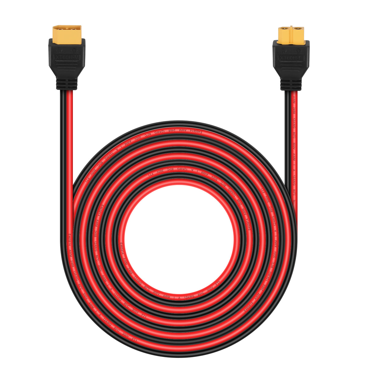 iGreely XT60 Extention Cable for Solar Panel RV Automotive RC Battery and Portable Power Station Solar Generator 12AWG