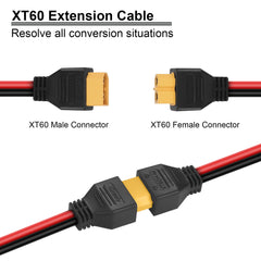 iGreely XT60 Extention Cable for Solar Panel RV Automotive RC Battery and Portable Power Station Solar Generator 12AWG